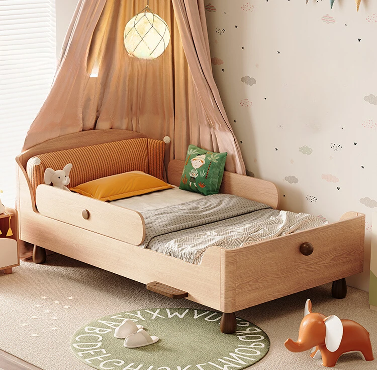 Household children boy solid wood splicing girl plus broadband guardrail bed
Household children boy solid wood splicing girl plus broadband guardrail bed