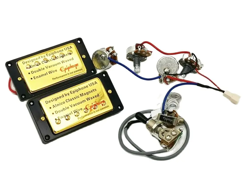 Original Epi Guitar Pickups Standard Ainico Pickups Humbucker Pickups wax potted pickups + Wiring Harness
Original Epi Guitar Pickups Standard Ainico Pickups Humbucker Pickups wax potted pickups + Wiring Harness