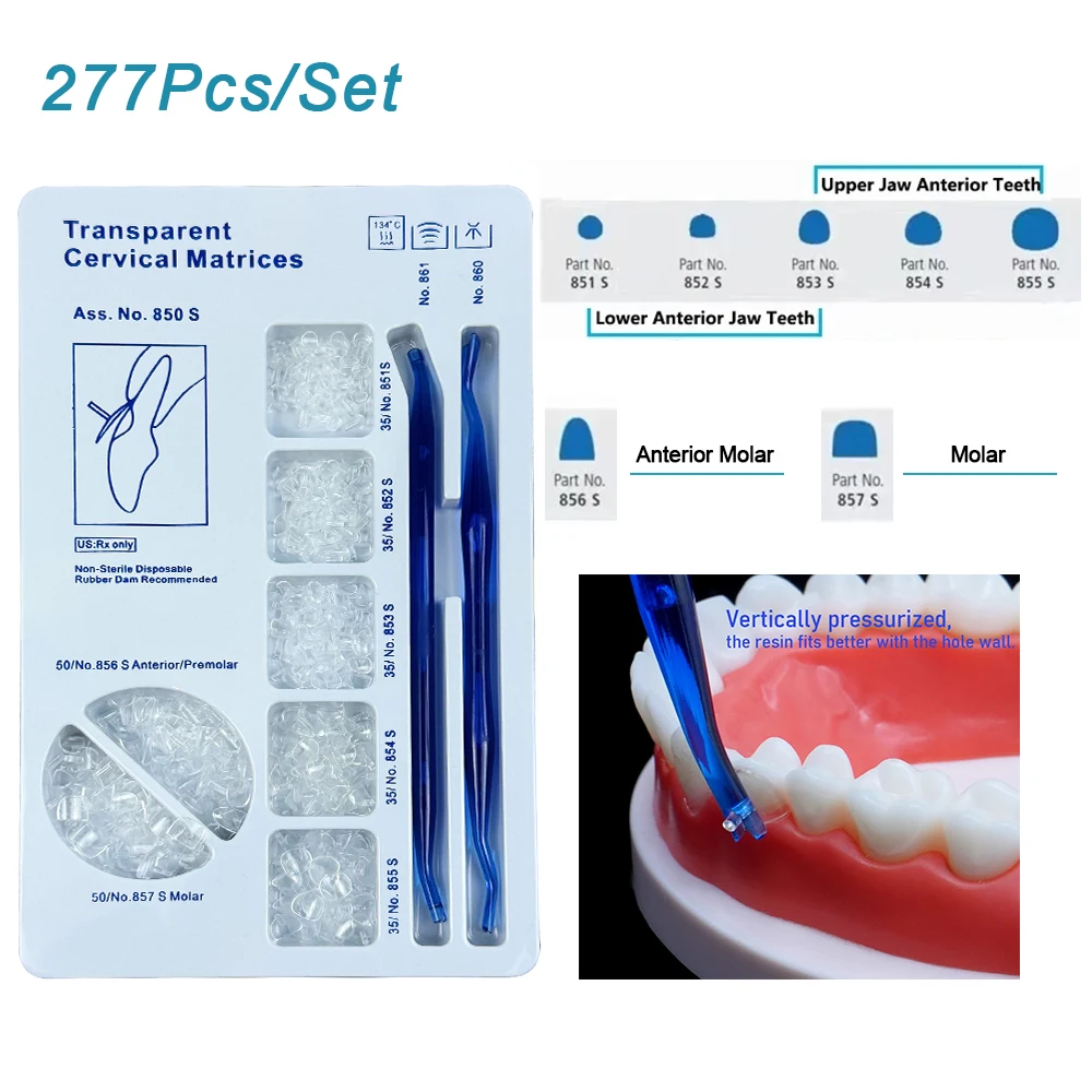 1 Set Sterilizable Dental Transparent Cervical Matrices Kits Composite Gingival For Kerr Style Dentist Resin Filling Materials
1 Set Sterilizable Dental Transparent Cervical Matrices Kits Composite Gingival For Kerr Style Dentist Resin Filling Materials
