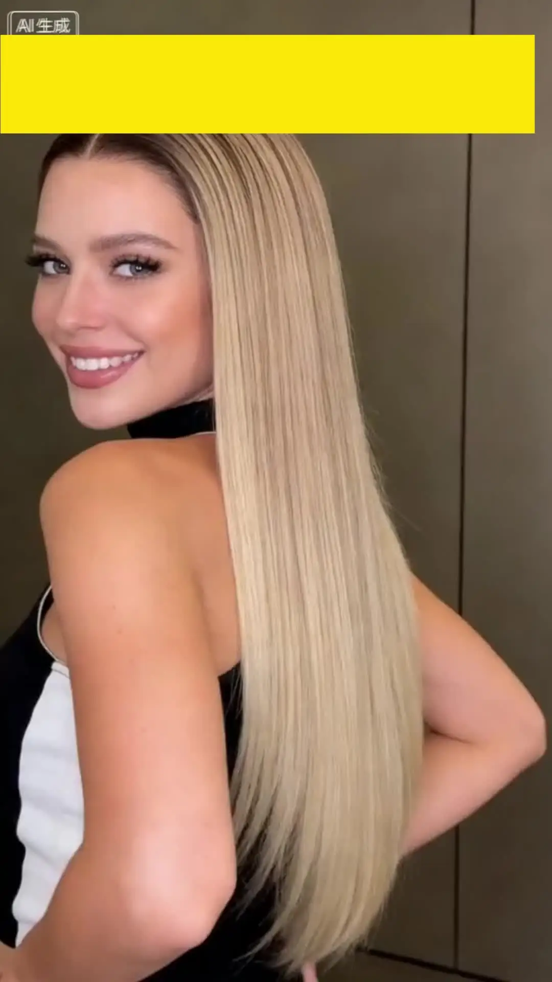 FREEDOM Synthetic Lace Front Wigs For Women 9x6 Pre Plucked Straight Layerd Wig 24" Ombre Blonde Pre Cut Wear And Go Lace Wigs