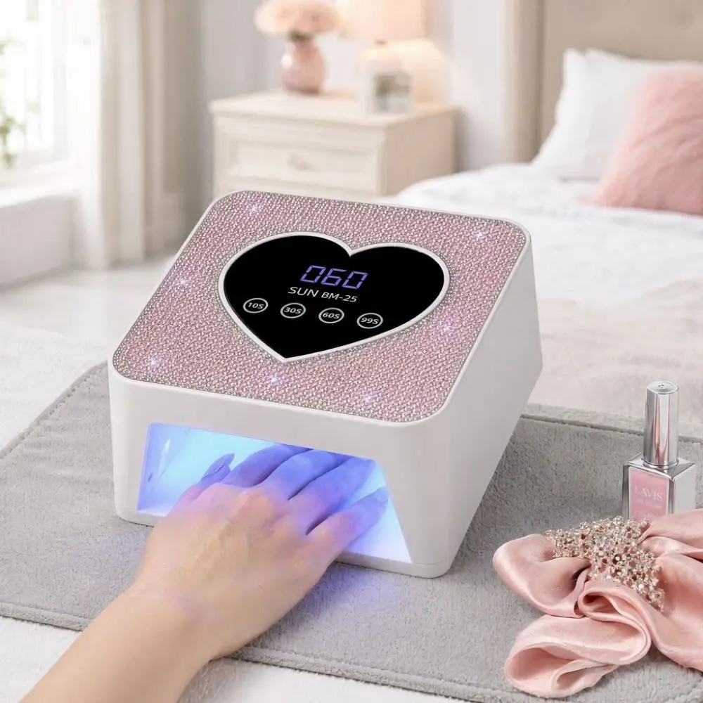Rhinestone Heart Shape UV Nail Lamp Fast Curing Touch Screen Nail Dryer Lamp Auto Sensor 4 Timers Nail Curing Lamp
Rhinestone Heart Shape UV Nail Lamp Fast Curing Touch Screen Nail Dryer Lamp Auto Sensor 4 Timers Nail Curing Lamp