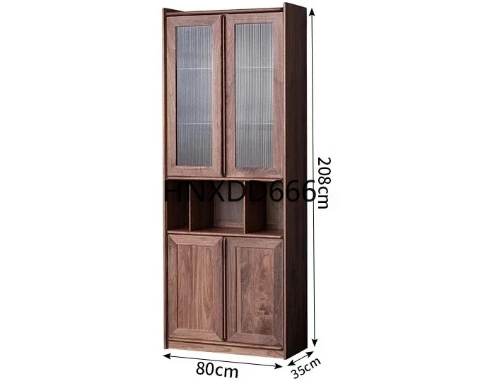 Nordic black walnut bookcase Japanese combination bookcase 
Nordic black walnut bookcase Japanese combination bookcase