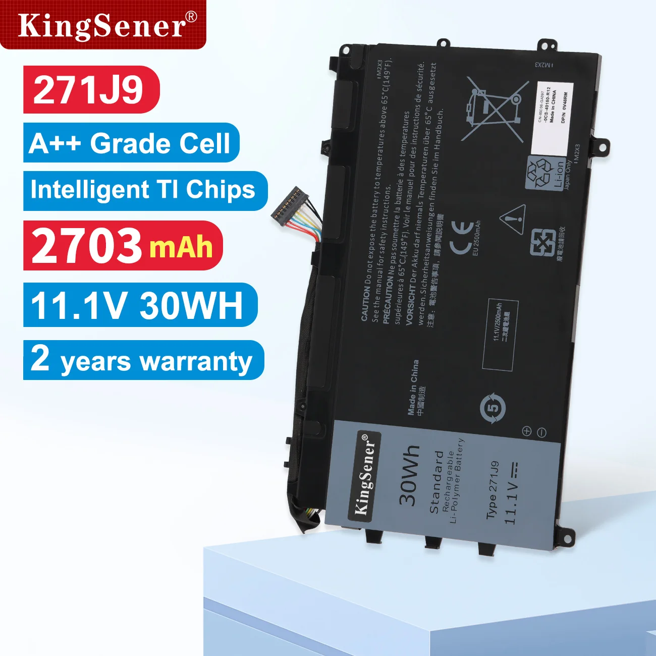KingSener 271J9 Laptop Battery For DELL Latitude 13 7000 7350 Series GWV47 0GWV47 YX81V 11.1V 30Wh
KingSener 271J9 Laptop Battery For DELL Latitude 13 7000 7350 Series GWV47 0GWV47 YX81V 11.1V 30Wh
