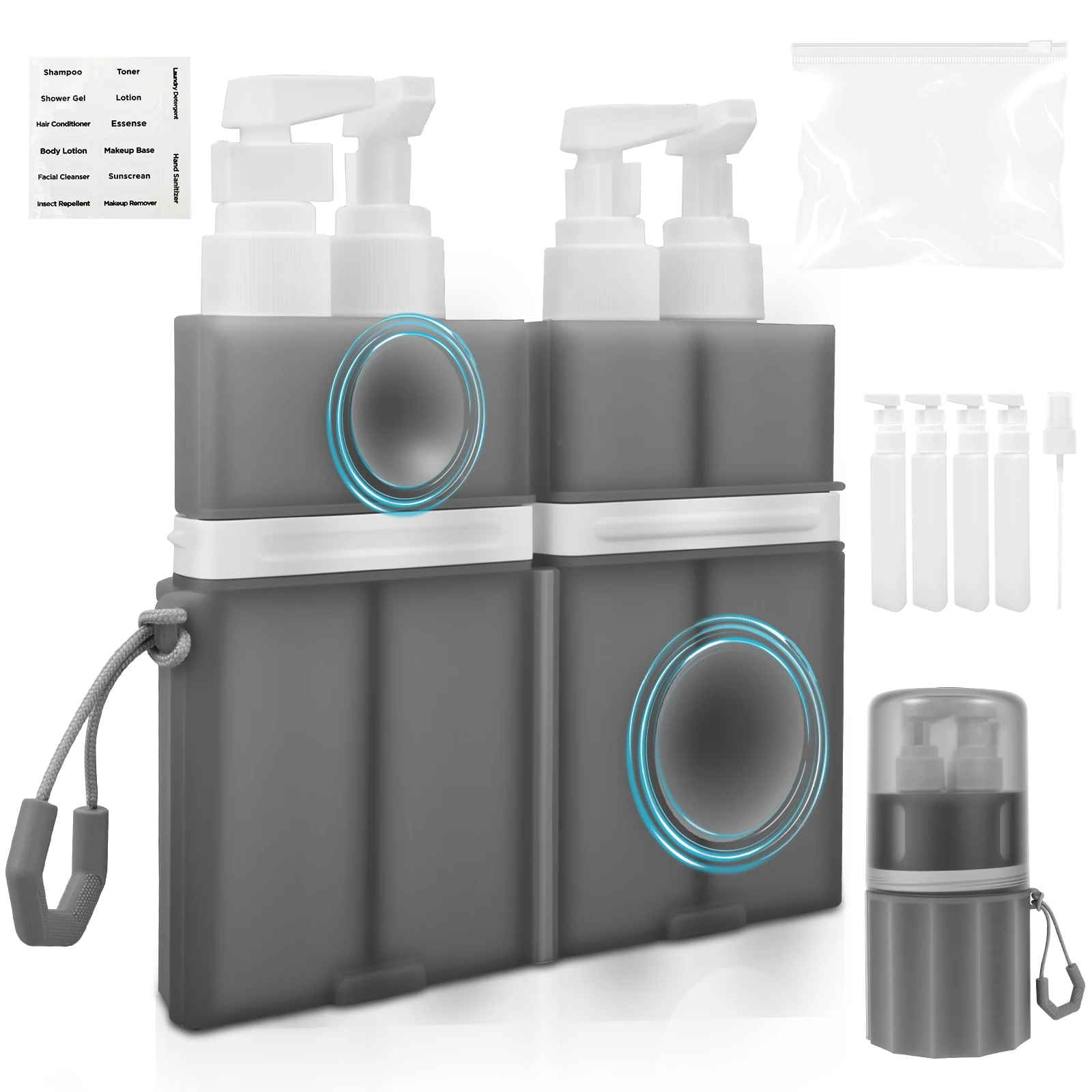 4-in-1 Emulsion Dispenser Bottle Leak Proof Travel Toiletry Container Portable Dispenser Bottle with Suction Cup for Wash Lotion
4-in-1 Emulsion Dispenser Bottle Leak Proof Travel Toiletry Container Portable Dispenser Bottle with Suction Cup for Wash Lotion