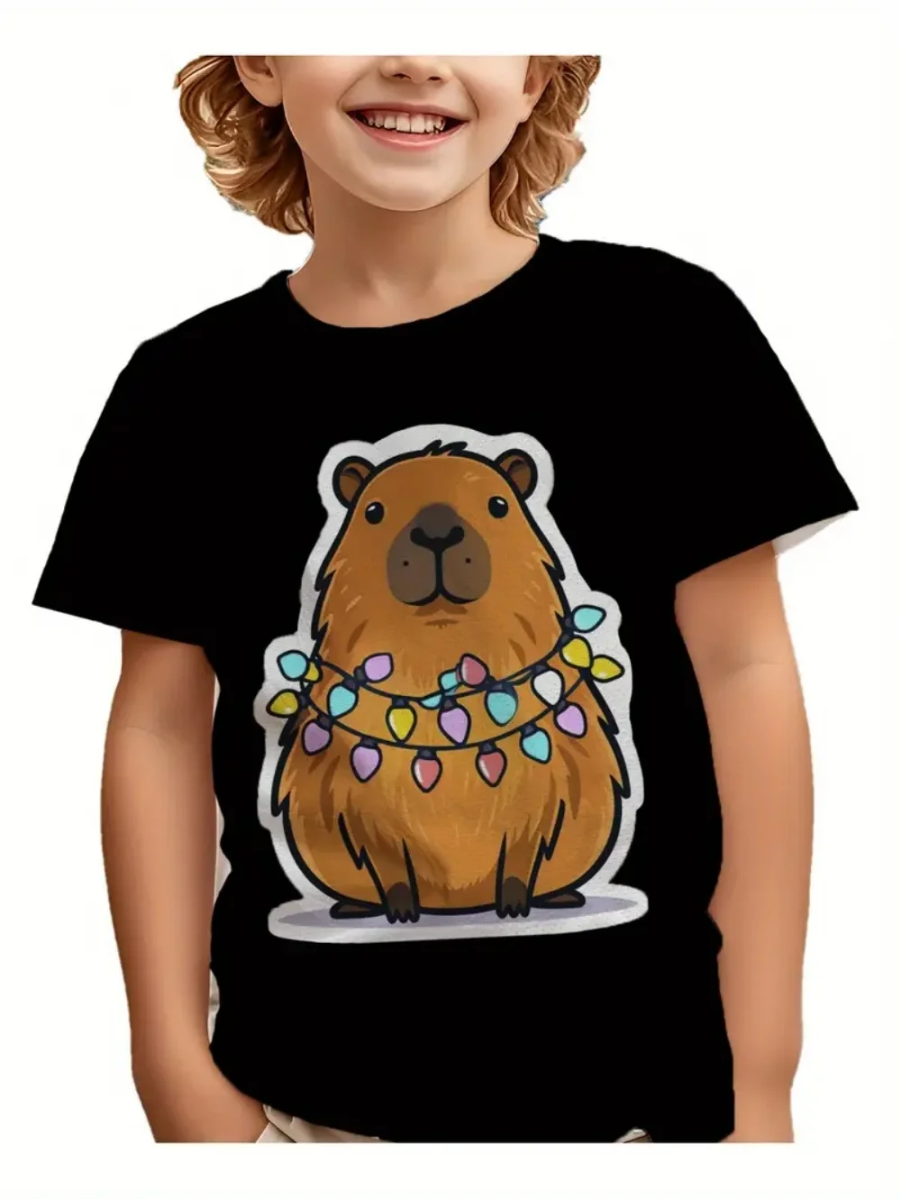New Fashion T-Shirts for Children Capybara 3D Print Fashion Black Short Sleeved T-Shirt Outdoor Sports Summer Kids Basic T-Shirt
New Fashion T-Shirts for Children Capybara 3D Print Fashion Black Short Sleeved T-Shirt Outdoor Sports Summer Kids Basic T-Shirt