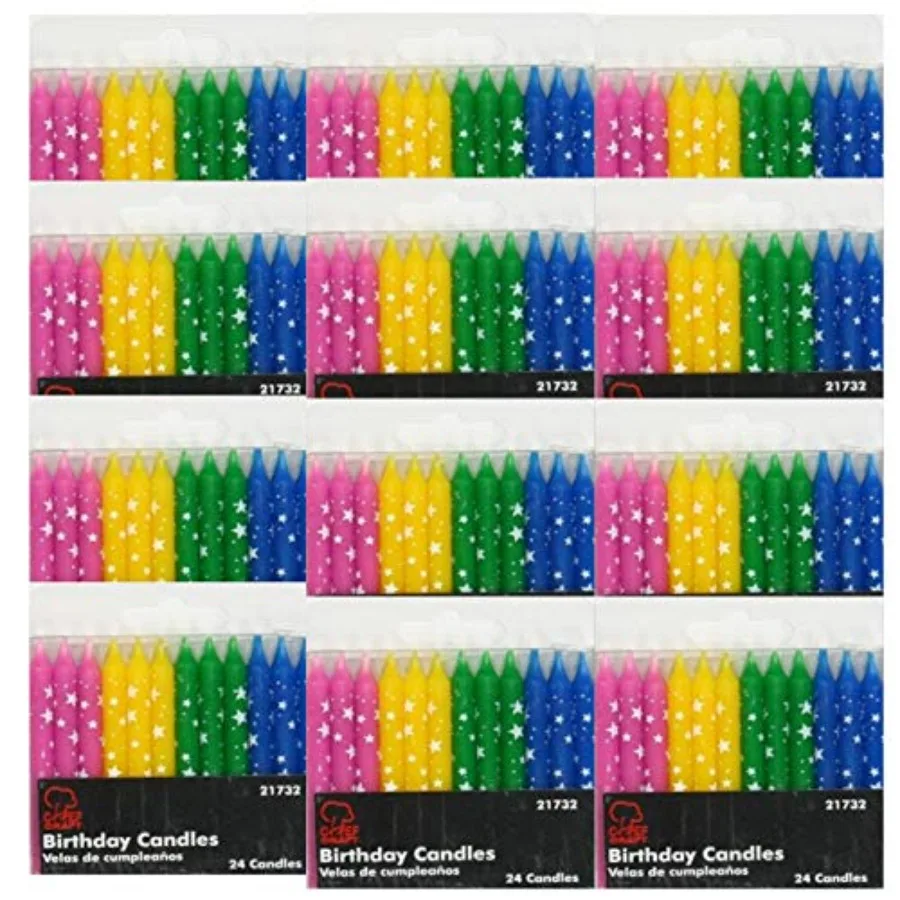 Birthday Candles, Polka Dot Stars, Set of 12 Packs -Total of 288 Candles
Birthday Candles, Polka Dot Stars, Set of 12 Packs -Total of 288 Candles