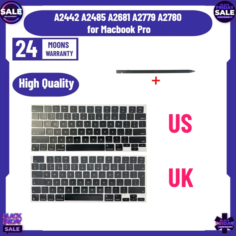 Lapto A2442 A2485 A2681 A2779 A2780 Keycaps Keys Key Cap Set for Macbook Pro M1 M2 M3 14" 16" Keyboard Repair Kit
Lapto A2442 A2485 A2681 A2779 A2780 Keycaps Keys Key Cap Set for Macbook Pro M1 M2 M3 14" 16" Keyboard Repair Kit