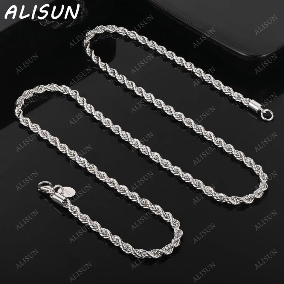 ALISUN 925 Sterling Silver 40-60cm 4mm Twisted Chain Necklace For Women Man Charm Trend Birthday Gifts Fashion Party
ALISUN 925 Sterling Silver 40-60cm 4mm Twisted Chain Necklace For Women Man Charm Trend Birthday Gifts Fashion Party