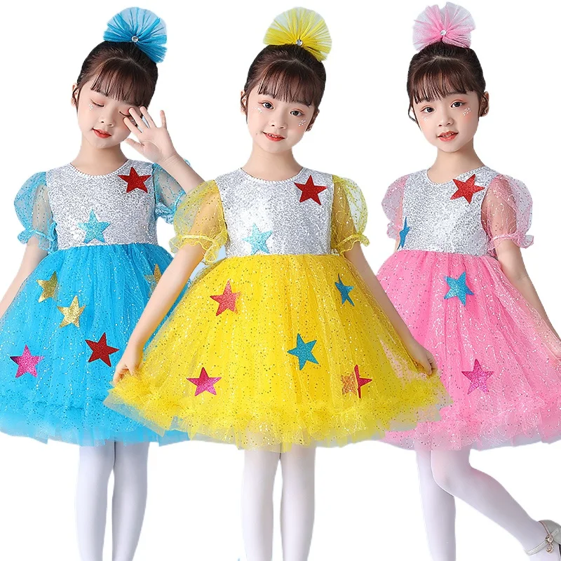 Children's performance clothing female fluffy sequin gauze princess skirt choir dress kindergarten
Children's performance clothing female fluffy sequin gauze princess skirt choir dress kindergarten