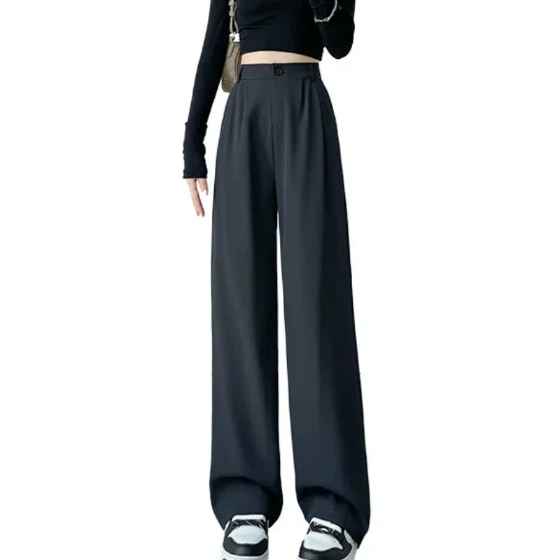2025 New Autumn Winter Thickened Fleece Lined High Waist Drapey Pleated Slimming Wide Leg Pants Women's Woolen Straight Trousers
2025 New Autumn Winter Thickened Fleece Lined High Waist Drapey Pleated Slimming Wide Leg Pants Women's Woolen Straight Trousers