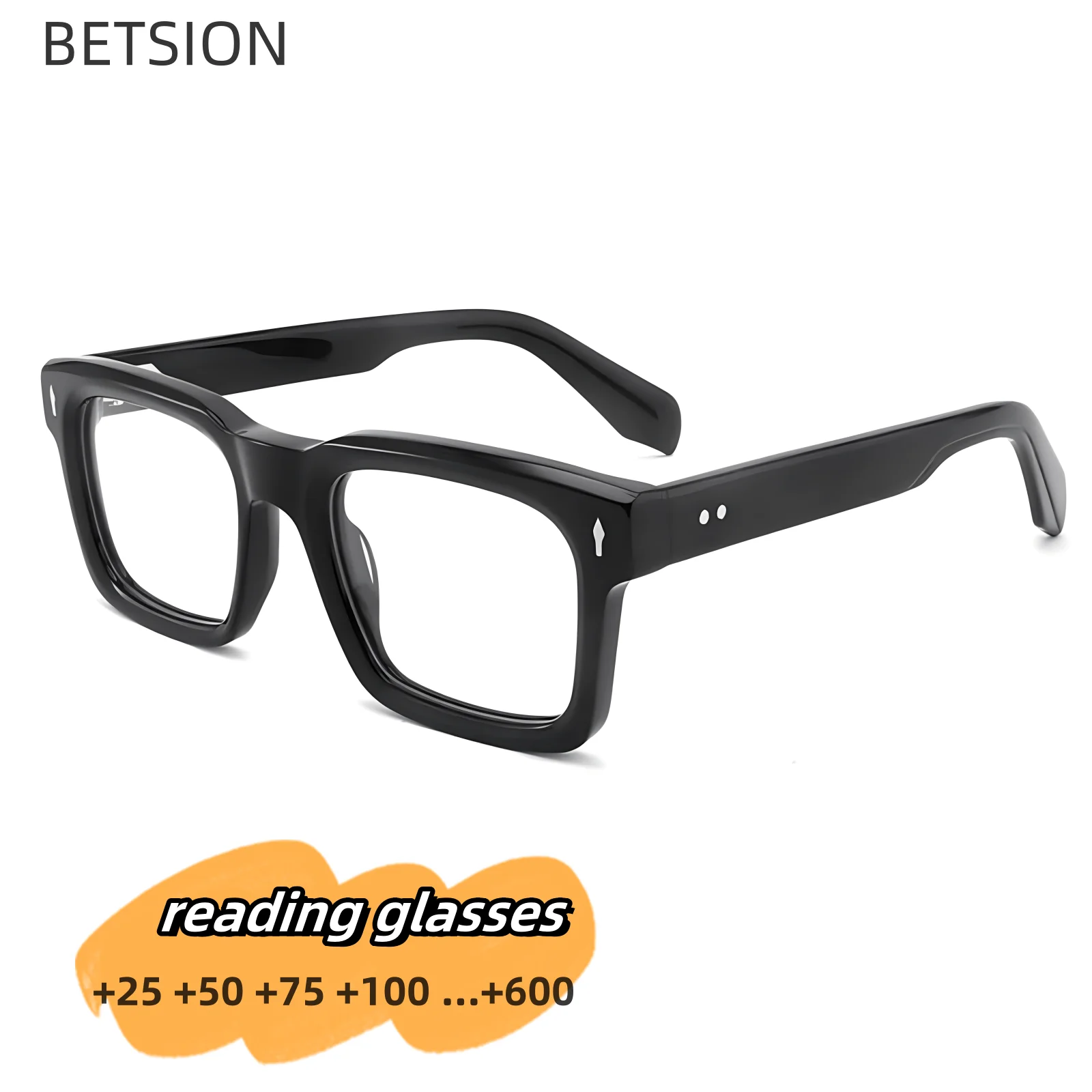 BETSION Acetate Square Reading Glasses Men Women Vintage Eyeglasses Frame Thick Prescription Spectacles for Elder
BETSION Acetate Square Reading Glasses Men Women Vintage Eyeglasses Frame Thick Prescription Spectacles for Elder