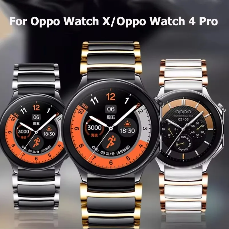 Watch Strap Luxury Ceramic+Stainless Steel For Oppo Watch X/Oppo Watch 4 Pro For OnePlus Watch 2 46mm Bracelet Correa
Watch Strap Luxury Ceramic+Stainless Steel For Oppo Watch X/Oppo Watch 4 Pro For OnePlus Watch 2 46mm Bracelet Correa