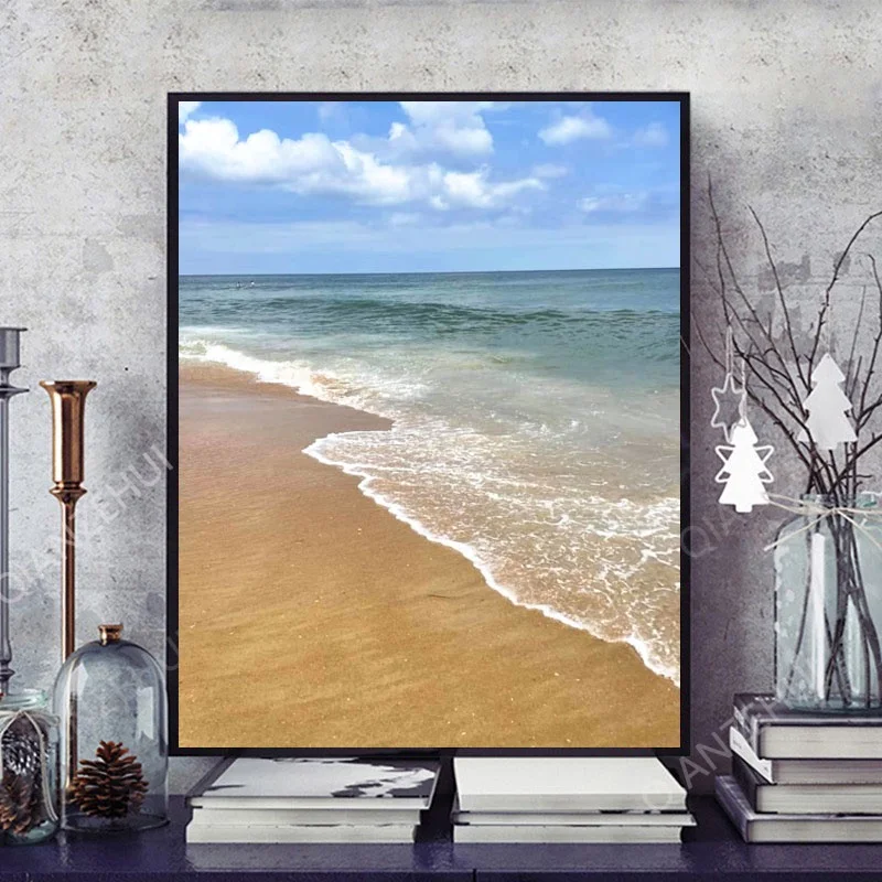 DIY 5D full Diamond Embroidery,Round Diamond seaside beach Living room decoration rhinestone beads Diamond painting
DIY 5D full Diamond Embroidery,Round Diamond seaside beach Living room decoration rhinestone beads Diamond painting