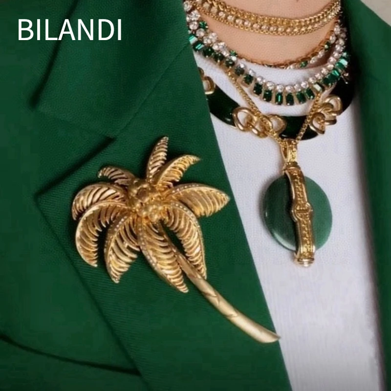 Bilandi Fashion Jewelry European and American Design Gold Color Metal Coconut Tree Brooches For Women Female Gifts Hot Selling
Bilandi Fashion Jewelry European and American Design Gold Color Metal Coconut Tree Brooches For Women Female Gifts Hot Selling
