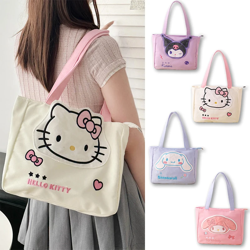 Sanrio HelloKitty холщовая сумка-тоут для девочек, большая вместительная сумка для макияжа, женские сумки на плечо, портативный кошелек, дорожный пакет для хранения
Sanrio HelloKitty холщовая сумка-тоут для девочек, большая вместительная сумка для макияжа, женские сумки на плечо, портативный кошелек, дорожный пакет для хранения