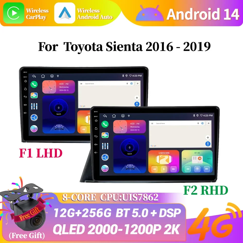 Android 14 Wireless Carplay GPS Multimedia Stereo Screen For Toyota Sienta 2016-2019 Car Radio Navigation 2DIN
Android 14 Wireless Carplay GPS Multimedia Stereo Screen For Toyota Sienta 2016-2019 Car Radio Navigation 2DIN