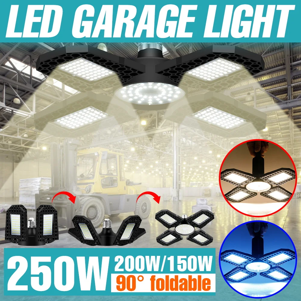 250W LED Foldable Garage Light E27 Workshop Lamp Bulb 220V High Bay Lamp Storehouse Basements Parking Lot Large Area Lighting
250W LED Foldable Garage Light E27 Workshop Lamp Bulb 220V High Bay Lamp Storehouse Basements Parking Lot Large Area Lighting