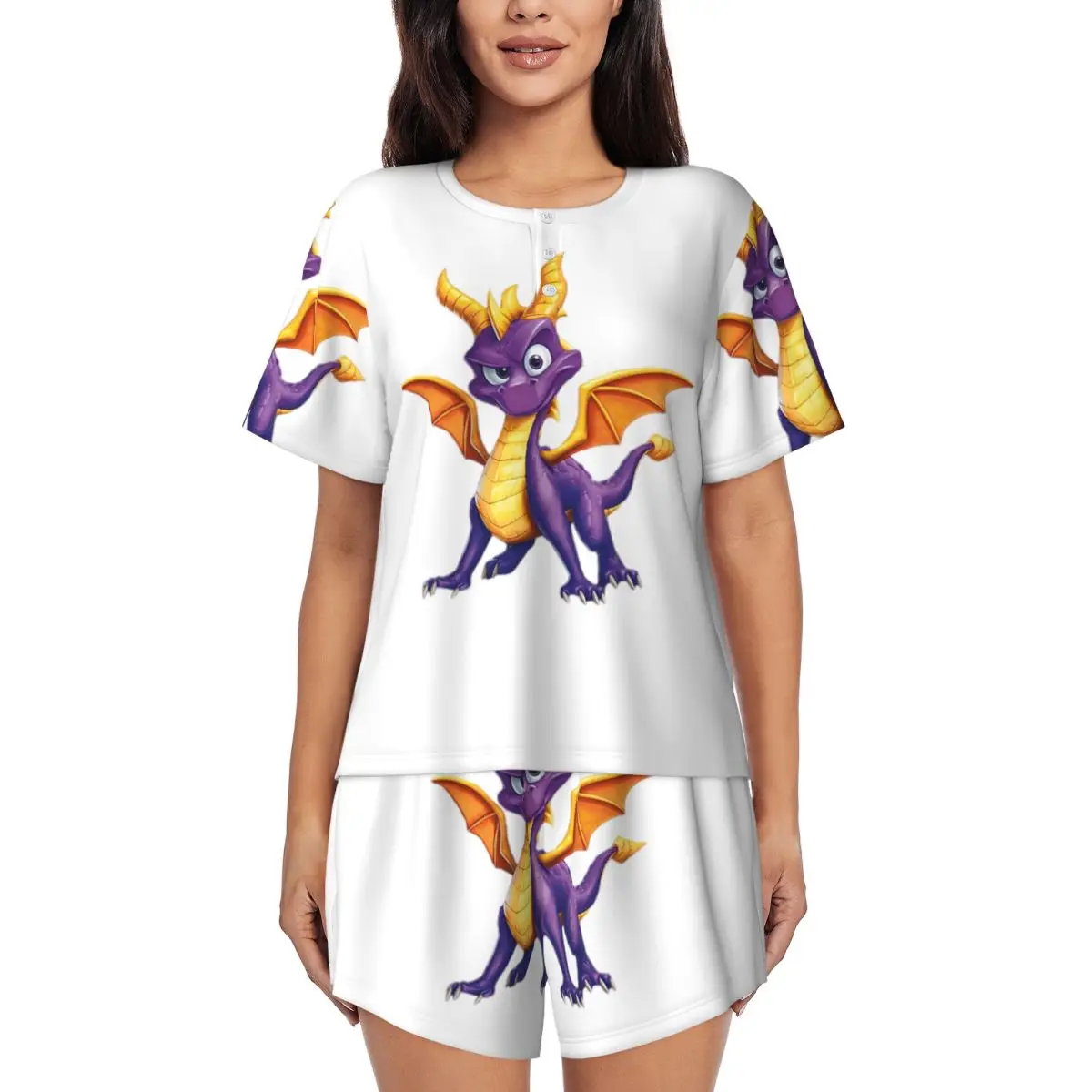 Ice Spyro Round Neck Short Sleeves Nightdress for Sleeping Sleepshirts Women Loose Pajama Set Short Pants
Ice Spyro Round Neck Short Sleeves Nightdress for Sleeping Sleepshirts Women Loose Pajama Set Short Pants