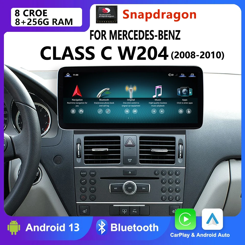 Qualcomm Android 13 For Mercedes Benz 08-10 W204 C Class Car Radio Wireless CarPlay GPS Navigation Multimedia Player HD Screen
Qualcomm Android 13 For Mercedes Benz 08-10 W204 C Class Car Radio Wireless CarPlay GPS Navigation Multimedia Player HD Screen
