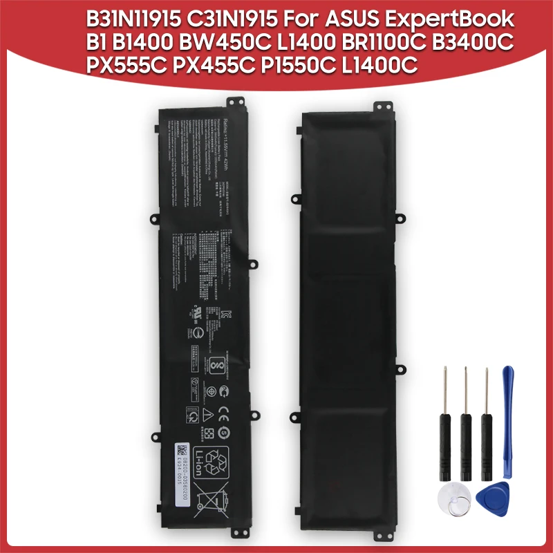 Аккумулятор B31N1915 для ASUS ExpertBook B1 B1400 B1400CEAE BW450C L1400 BR1100C BR1100FKA/CKA B3400C PX555C PX455C P1550C C31N1915
Аккумулятор B31N1915 для ASUS ExpertBook B1 B1400 B1400CEAE BW450C L1400 BR1100C BR1100FKA/CKA B3400C PX555C PX455C P1550C C31N1915
