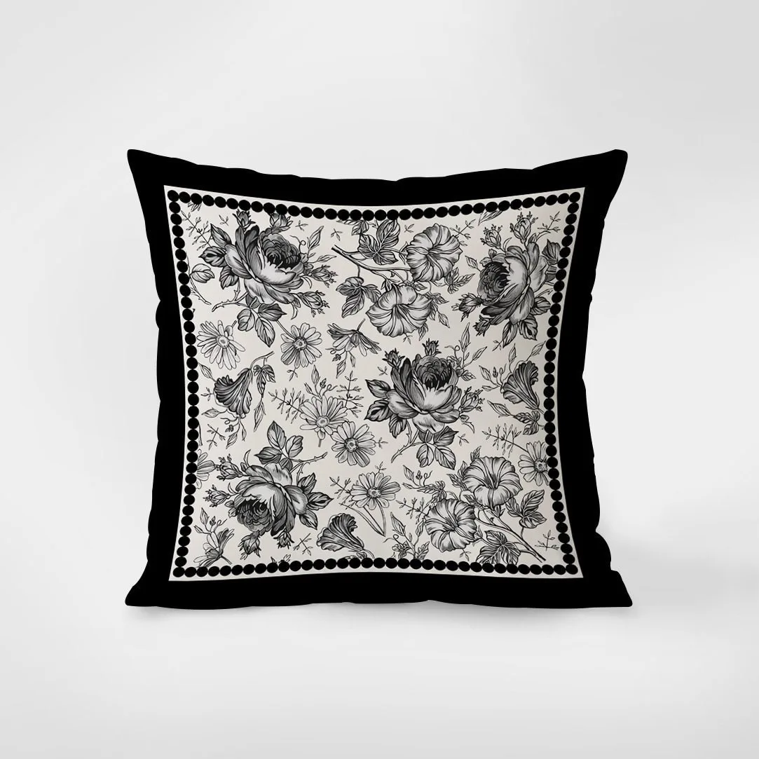 Black and White Floral Peach Skin Cushion Cover Vintage Rose Botanical Throw Pillowcase for Living Room Sofa Home Decor 40x40cm
Black and White Floral Peach Skin Cushion Cover Vintage Rose Botanical Throw Pillowcase for Living Room Sofa Home Decor 40x40cm