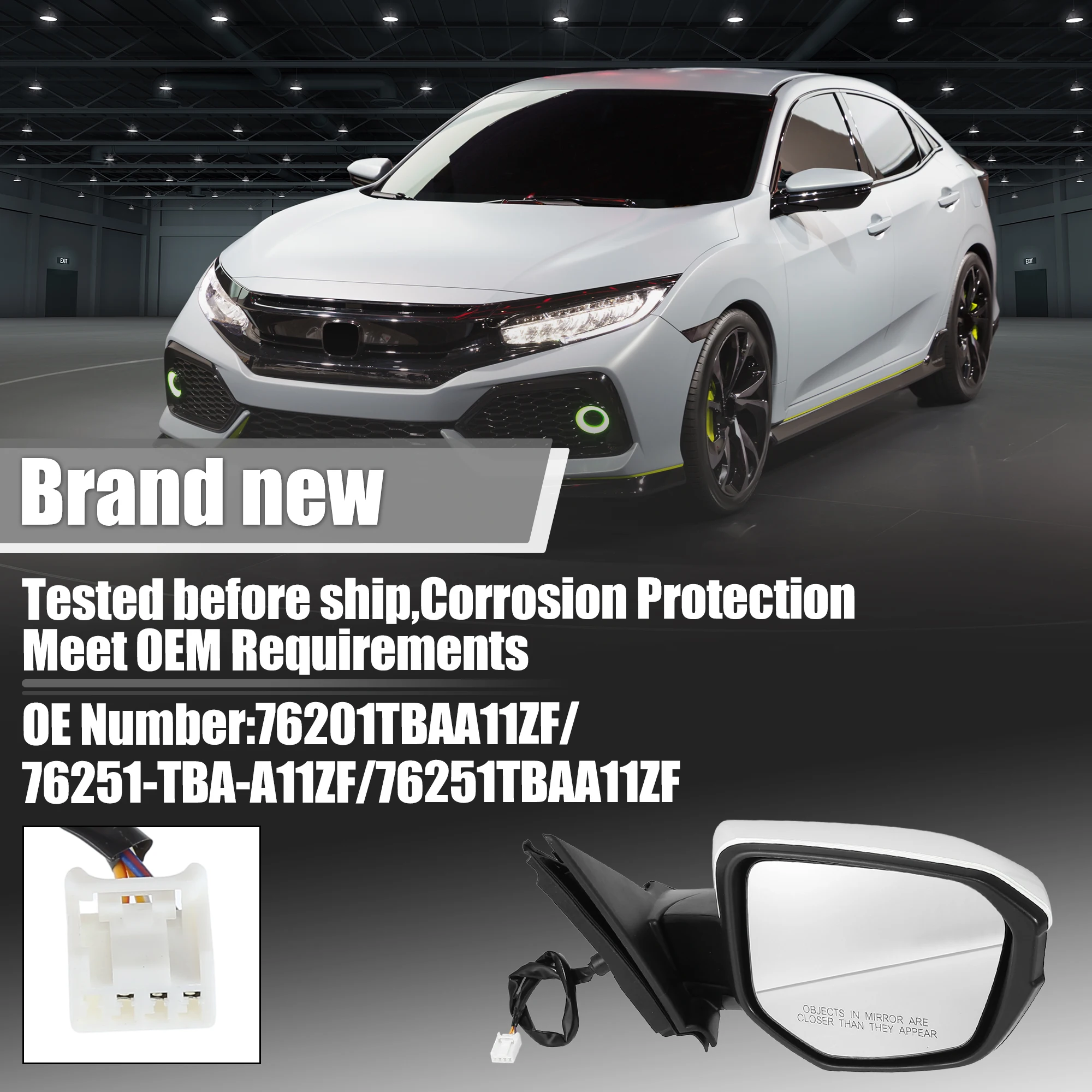 UXCELL 3 Pin Right Passenger Side Door Mirror Assembly White for Honda Civic 2016-2021
UXCELL 3 Pin Right Passenger Side Door Mirror Assembly White for Honda Civic 2016-2021