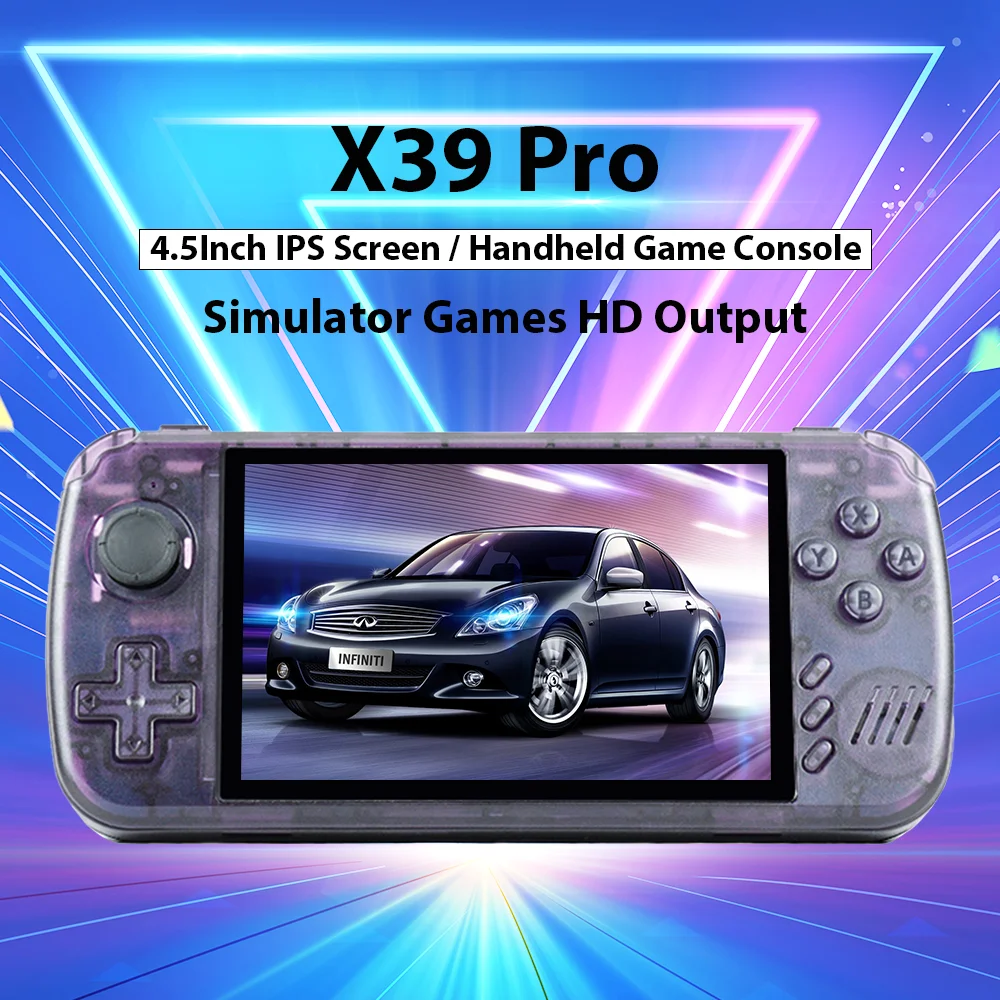 Игровая консоль Powkiddy X39 Pro, 4,5 дюйма, 10 симуляторов, 64 ГБ, 5700 игр, 3000 мАч
Игровая консоль Powkiddy X39 Pro, 4,5 дюйма, 10 симуляторов, 64 ГБ, 5700 игр, 3000 мАч
