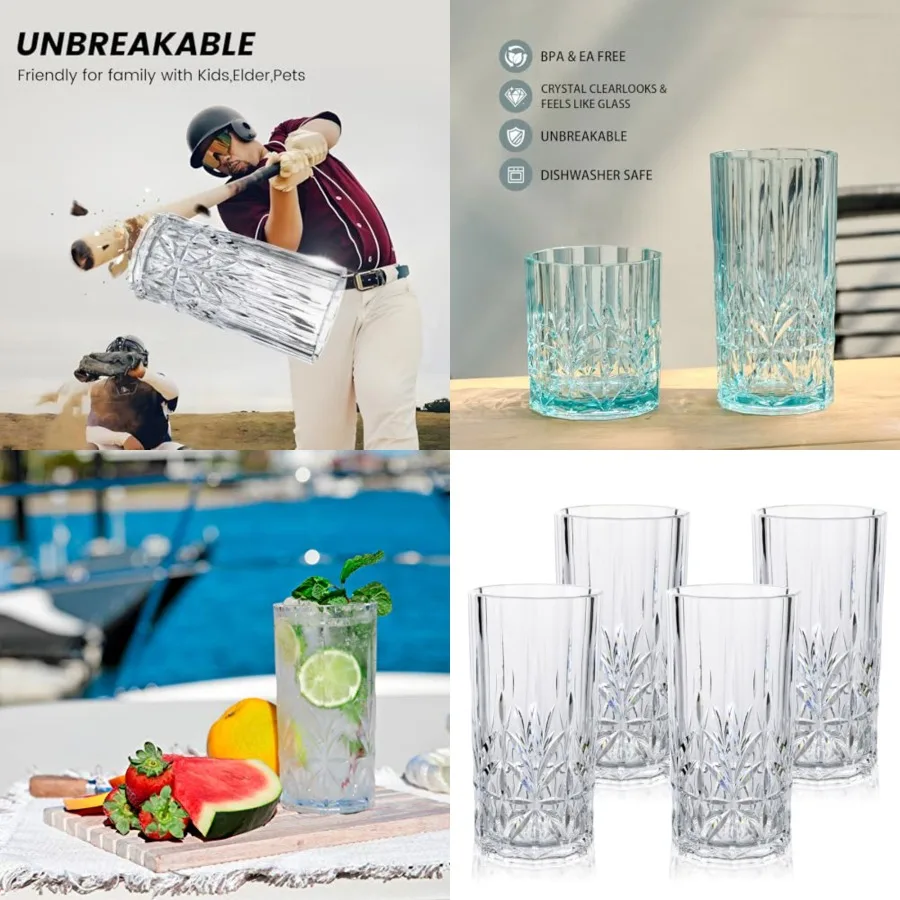 Shatterproof Tritan Plastic Tall Tumbler, Set of 4, 18oz - Myrtle Beach Drinking Glasses - Unbreakable Drinking Glasses for Par
Shatterproof Tritan Plastic Tall Tumbler, Set of 4, 18oz - Myrtle Beach Drinking Glasses - Unbreakable Drinking Glasses for Par
