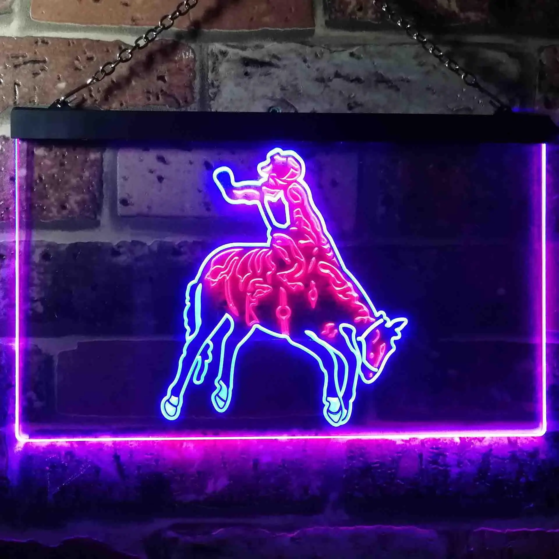 Двухцветная светодиодная неоновая вывеска Western Cowboy Bull Rider Bar st6-i0781
Двухцветная светодиодная неоновая вывеска Western Cowboy Bull Rider Bar st6-i0781