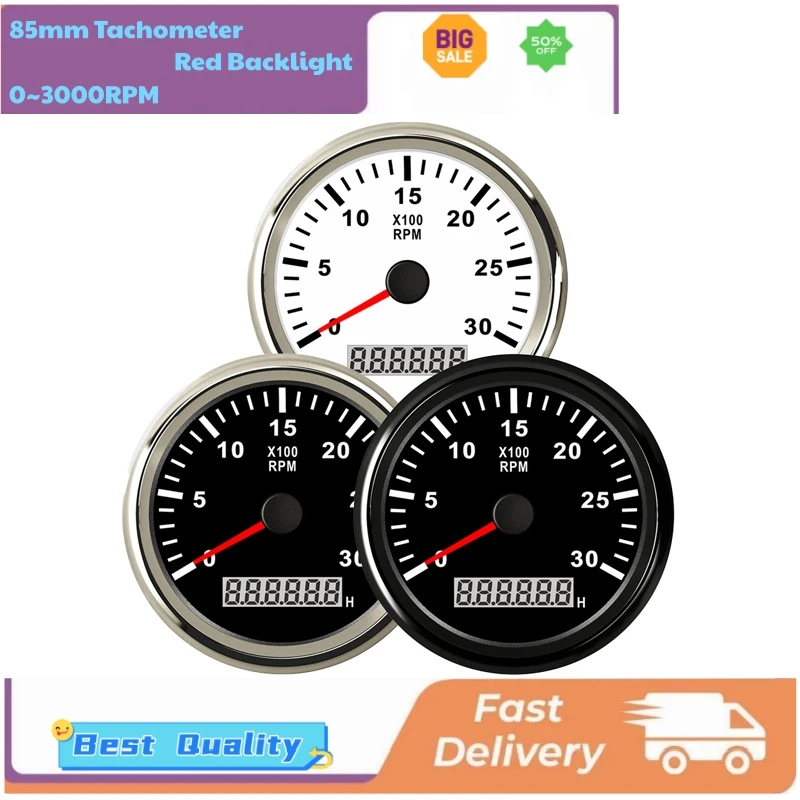0-3000RPM Instrument Panel Tachometers Pulse Signal Gauges 85mm Revolution Meters for Auto Boat Truck Motorcycle Yacht Vessel
0-3000RPM Instrument Panel Tachometers Pulse Signal Gauges 85mm Revolution Meters for Auto Boat Truck Motorcycle Yacht Vessel