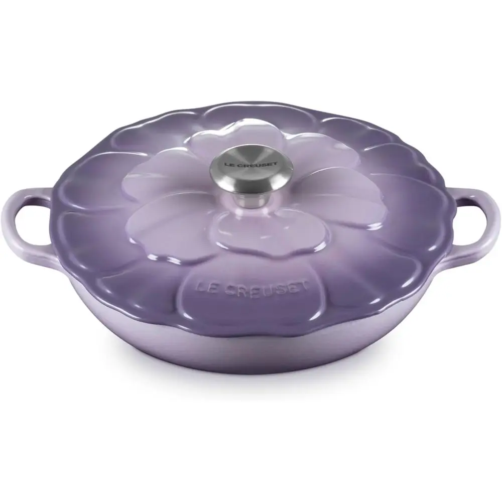 Petal-Shaped Enamel Cast Iron Braiser, 2.25-Quart, Provence Style with Stainless Steel Handle
Petal-Shaped Enamel Cast Iron Braiser, 2.25-Quart, Provence Style with Stainless Steel Handle