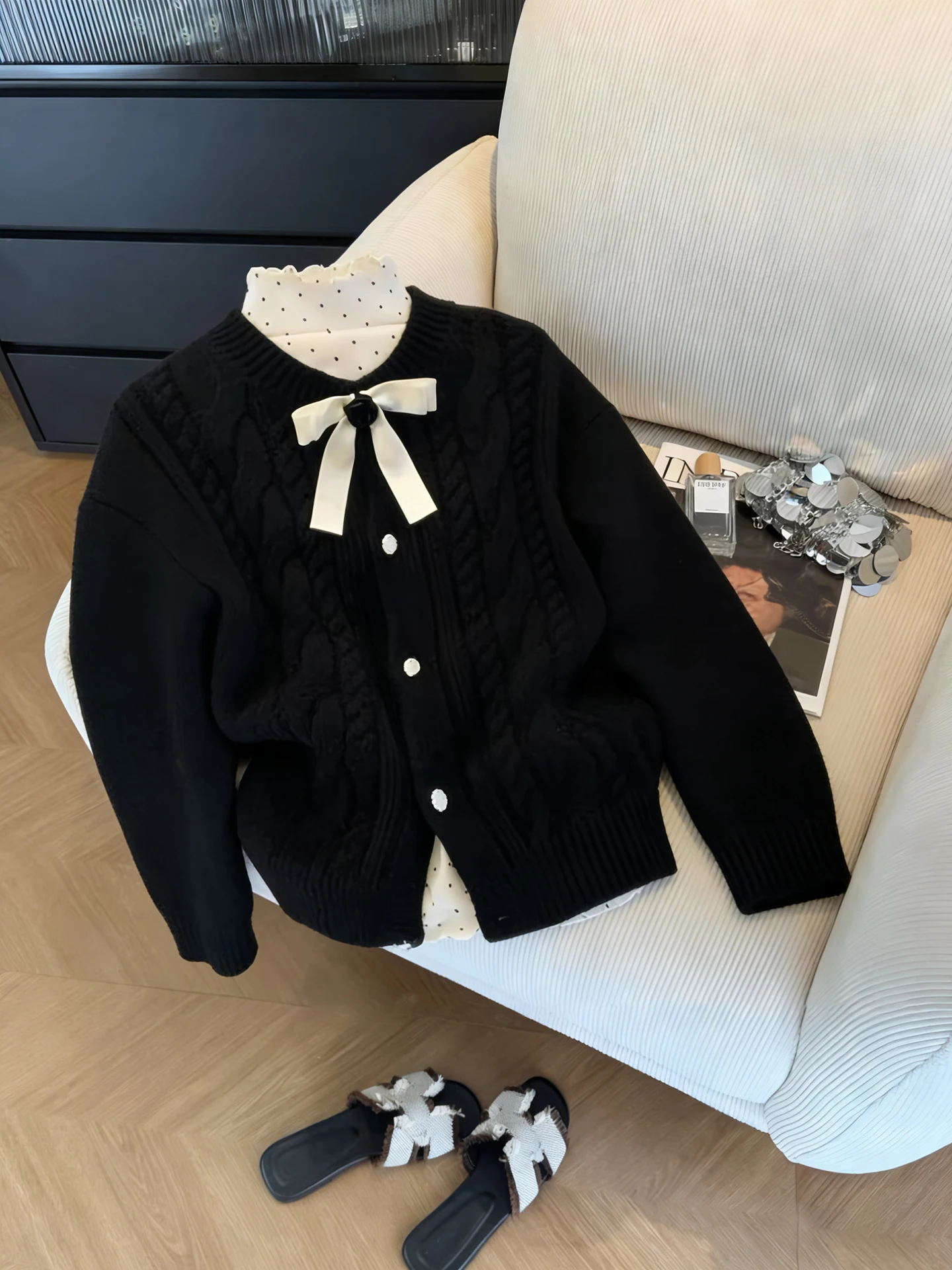 Retro Knitted round Ne Twist Open Cardigan Women's Slim Fit Bla Sli Spring Autumn Korean Sle Casual Long Sve Top
Retro Knitted round Ne Twist Open Cardigan Women's Slim Fit Bla Sli Spring Autumn Korean Sle Casual Long Sve Top