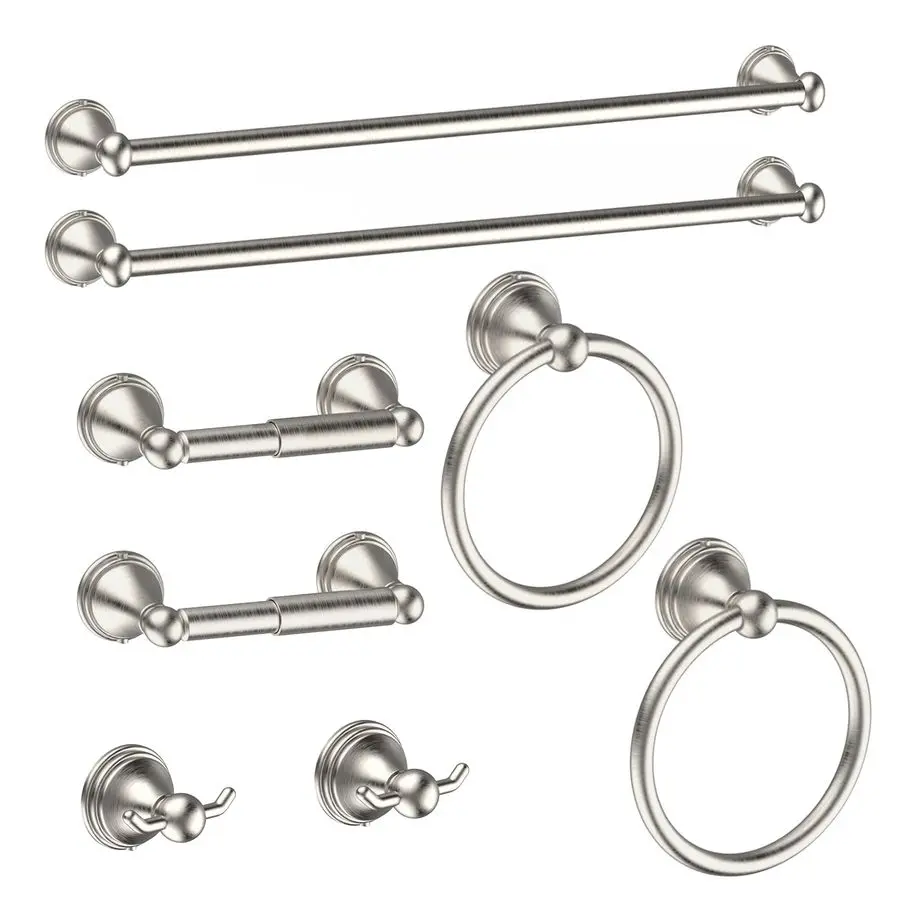 8Pieces Brushed Nickel Bathroom Accessories Set Towel Racks for Bathroom Bathroom Hardware Set,2 24 Inch Towel Bar for Bathroom
8Pieces Brushed Nickel Bathroom Accessories Set Towel Racks for Bathroom Bathroom Hardware Set,2 24 Inch Towel Bar for Bathroom