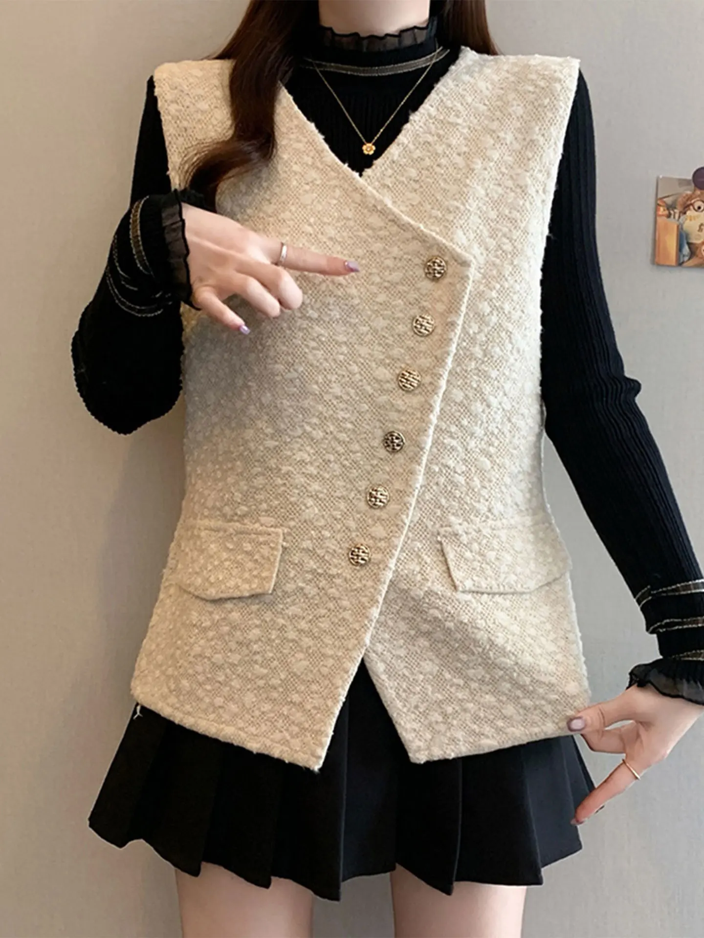Spring Knitted Sweater Vest Women's Sle Large Size Bot irt Top Set Small Fraance Sle Open Cardigan Two-Piece Suit
Spring Knitted Sweater Vest Women's Sle Large Size Bot irt Top Set Small Fraance Sle Open Cardigan Two-Piece Suit