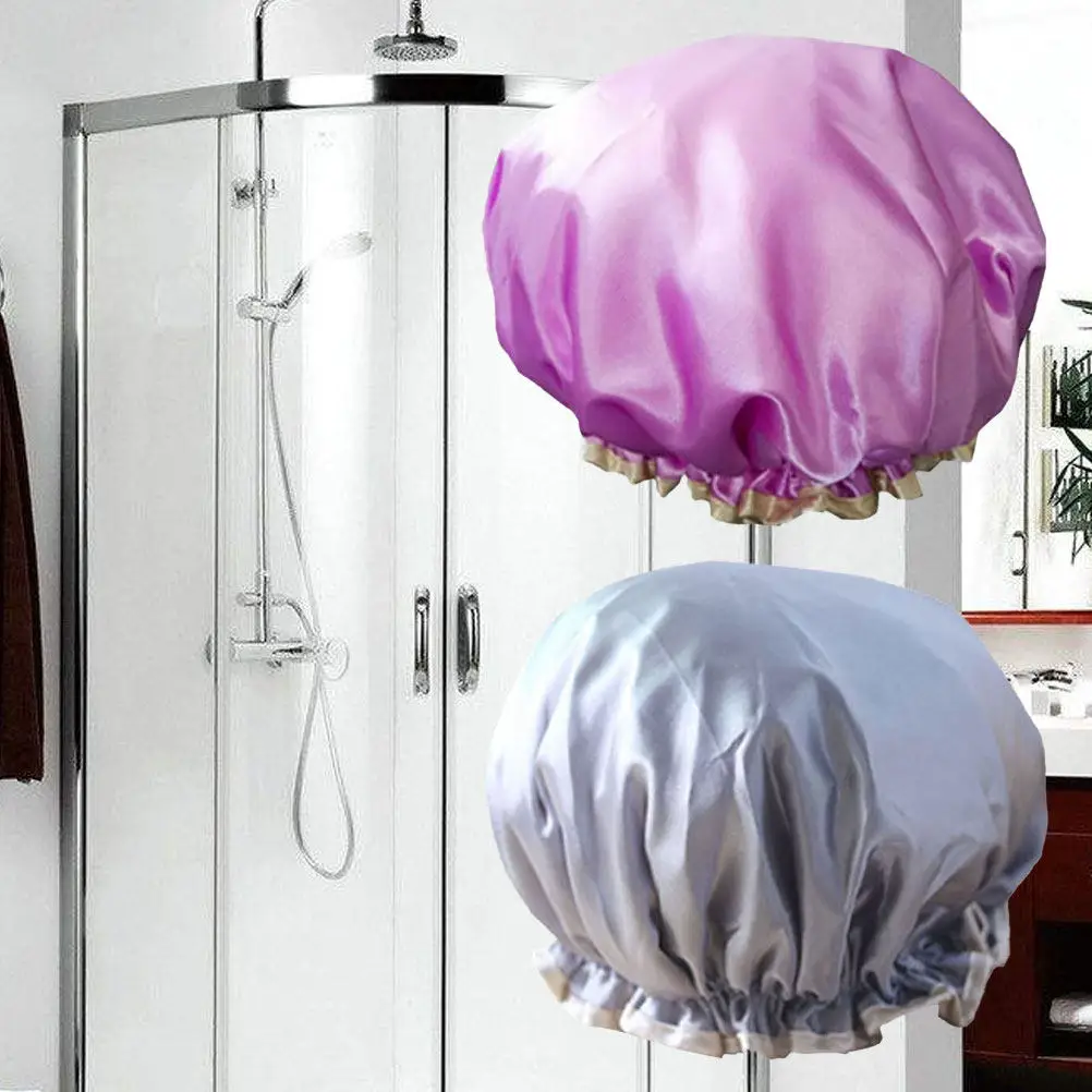2Pcs Waterproof Bath Hat for Women Reusable Shower Cap Double Layer Protection for Hair during Bath Spa Makeup Pink Grey
2Pcs Waterproof Bath Hat for Women Reusable Shower Cap Double Layer Protection for Hair during Bath Spa Makeup Pink Grey