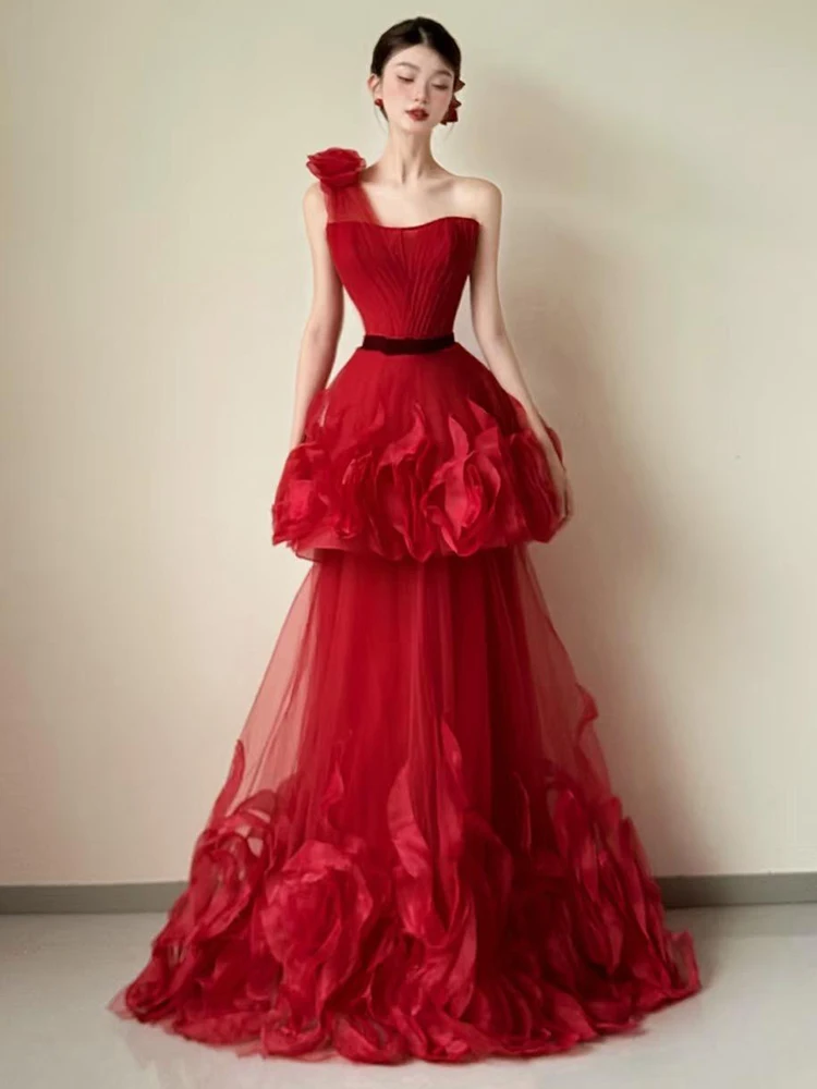 Red Evening Gown Bridal Dress Female Model Sweet Style mid Waist A-Line Skirt Wedding Party Performance Luxury Sensation
Red Evening Gown Bridal Dress Female Model Sweet Style mid Waist A-Line Skirt Wedding Party Performance Luxury Sensation