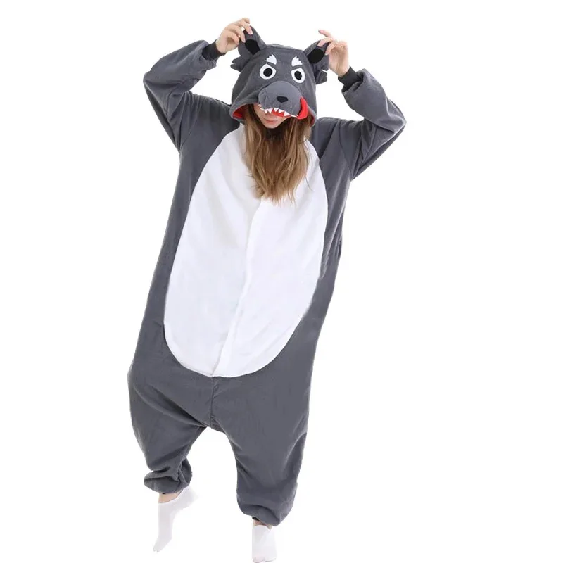 Women Pajamas Wolf Kigurumi Animal Onesie For Adults Fleece One-Piece Pyjamas Halloween Full Body Christmas Cosplay Costume Gift
Women Pajamas Wolf Kigurumi Animal Onesie For Adults Fleece One-Piece Pyjamas Halloween Full Body Christmas Cosplay Costume Gift