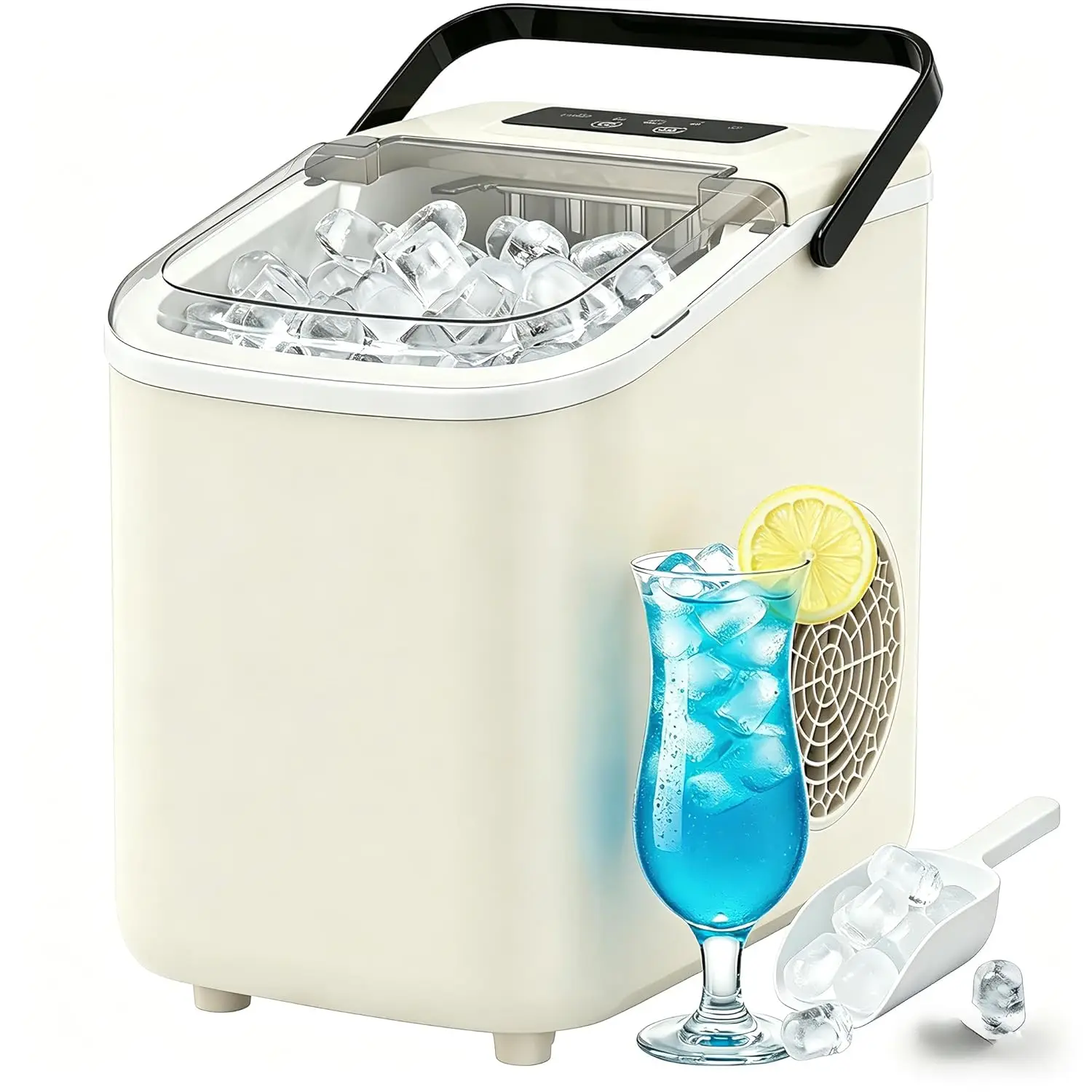 Countertop Ice Maker with Handle, Self-Cleaning Ice Machine, 26lbs/24H, 9 Ice Cubes in 6 Mins for Home Kitchen
Countertop Ice Maker with Handle, Self-Cleaning Ice Machine, 26lbs/24H, 9 Ice Cubes in 6 Mins for Home Kitchen