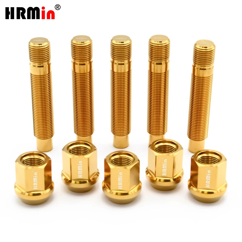 HRMin M12X1.5/1.25mm Rim stud kits Gr.5 titanium wheel stud for racing car
HRMin M12X1.5/1.25mm Rim stud kits Gr.5 titanium wheel stud for racing car