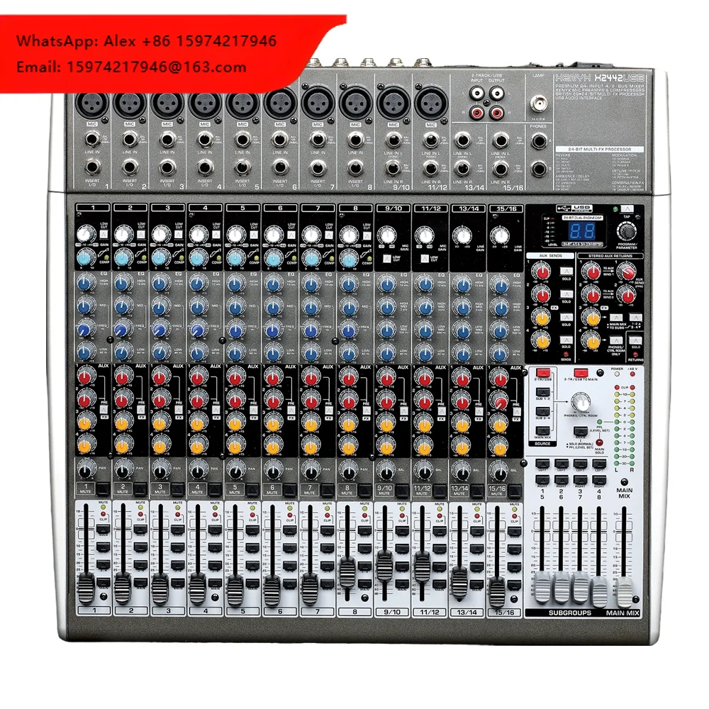 Professional 12/24-Input 4/2-Bus Analog Mixer With USB Interface And 10 Mic Preamps For Large Church And Concert Stage
Professional 12/24-Input 4/2-Bus Analog Mixer With USB Interface And 10 Mic Preamps For Large Church And Concert Stage