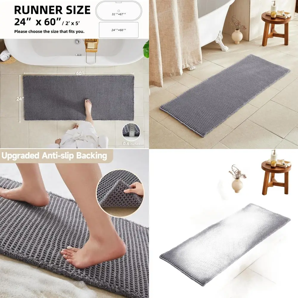 Коврик для ванной 60x24 см, серый, нескользящий, моющийся, впитывающий, быстросохнущий, в стиле бохо/фермерский
Коврик для ванной 60x24 см, серый, нескользящий, моющийся, впитывающий, быстросохнущий, в стиле бохо/фермерский