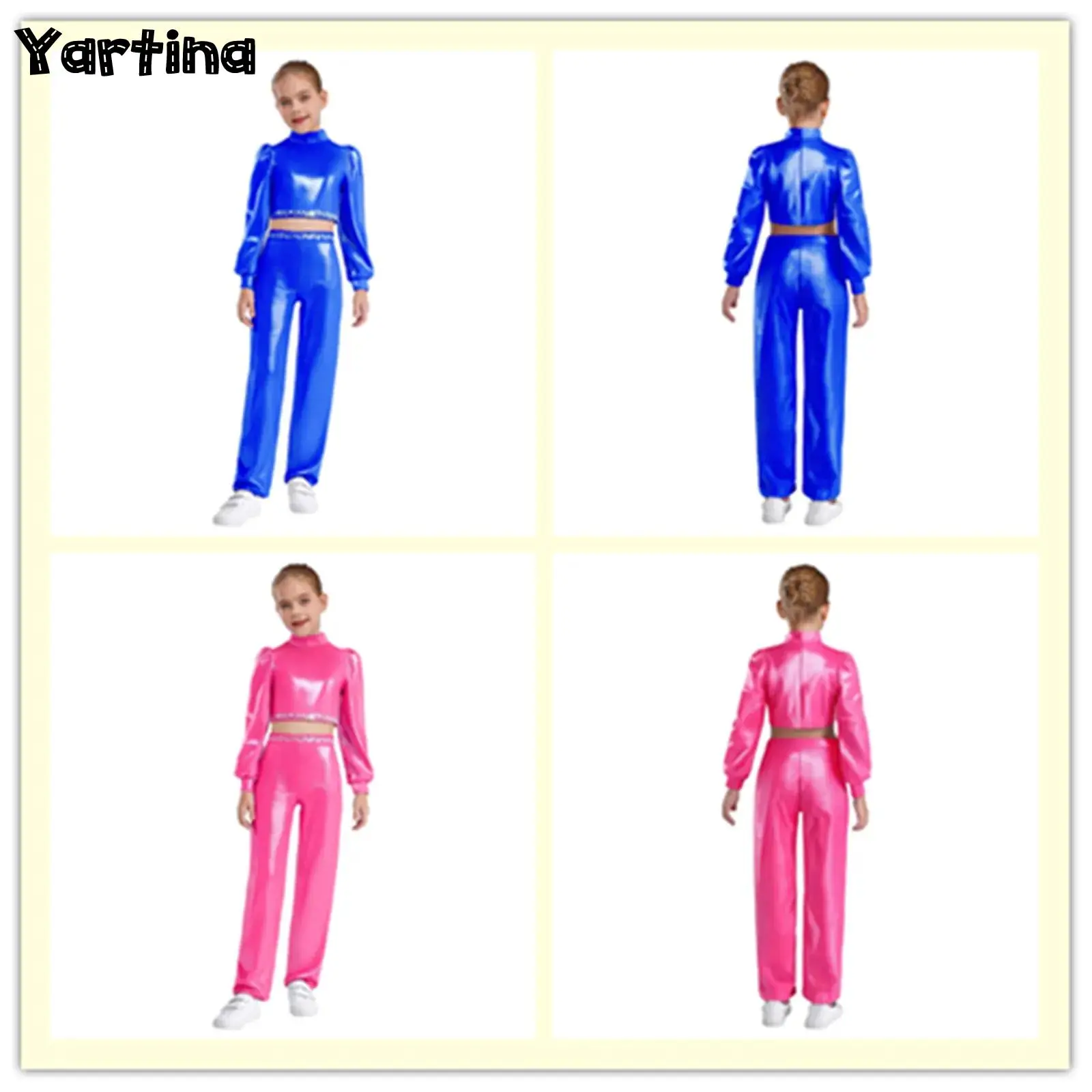 Kids Girls Jazz Hip Hop Dance Performance Costume Dancewear Invisible Zipper Back Shiny Rhinestones Metallic Crop Top with Pants
Kids Girls Jazz Hip Hop Dance Performance Costume Dancewear Invisible Zipper Back Shiny Rhinestones Metallic Crop Top with Pants