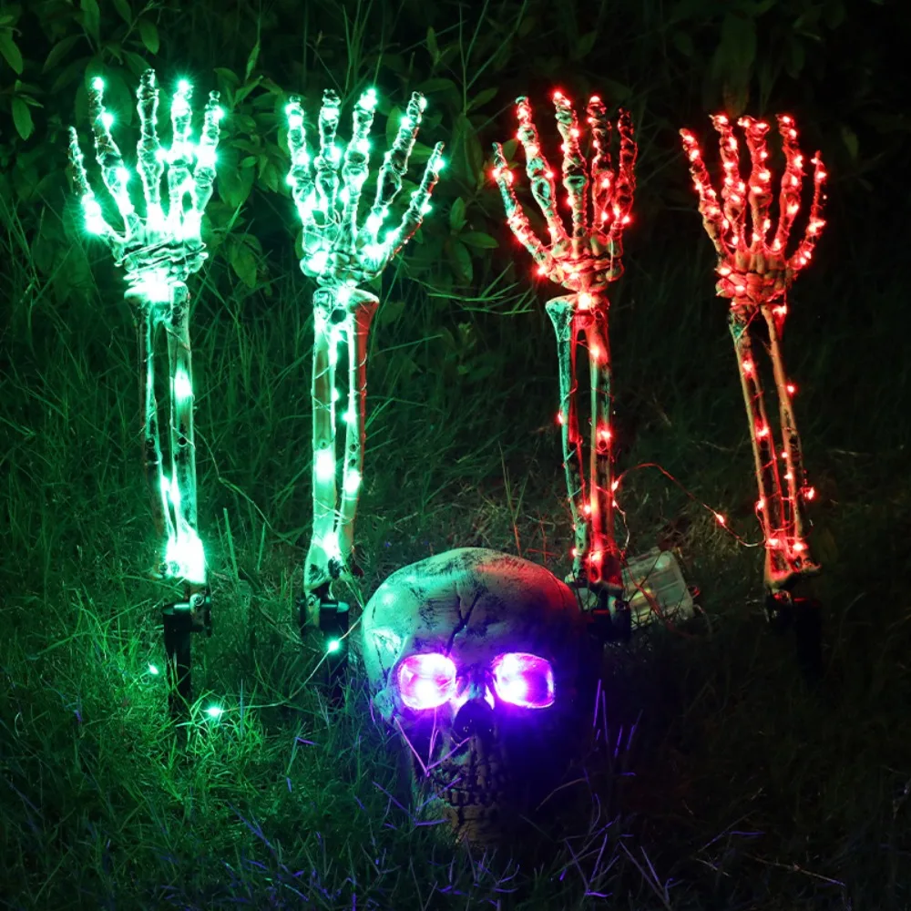 Halloween Lighted Skeleton Set Graveyard Garden Decoration Skeleton Skull with LED Light Party Decor Skull Arm Stakes
Halloween Lighted Skeleton Set Graveyard Garden Decoration Skeleton Skull with LED Light Party Decor Skull Arm Stakes