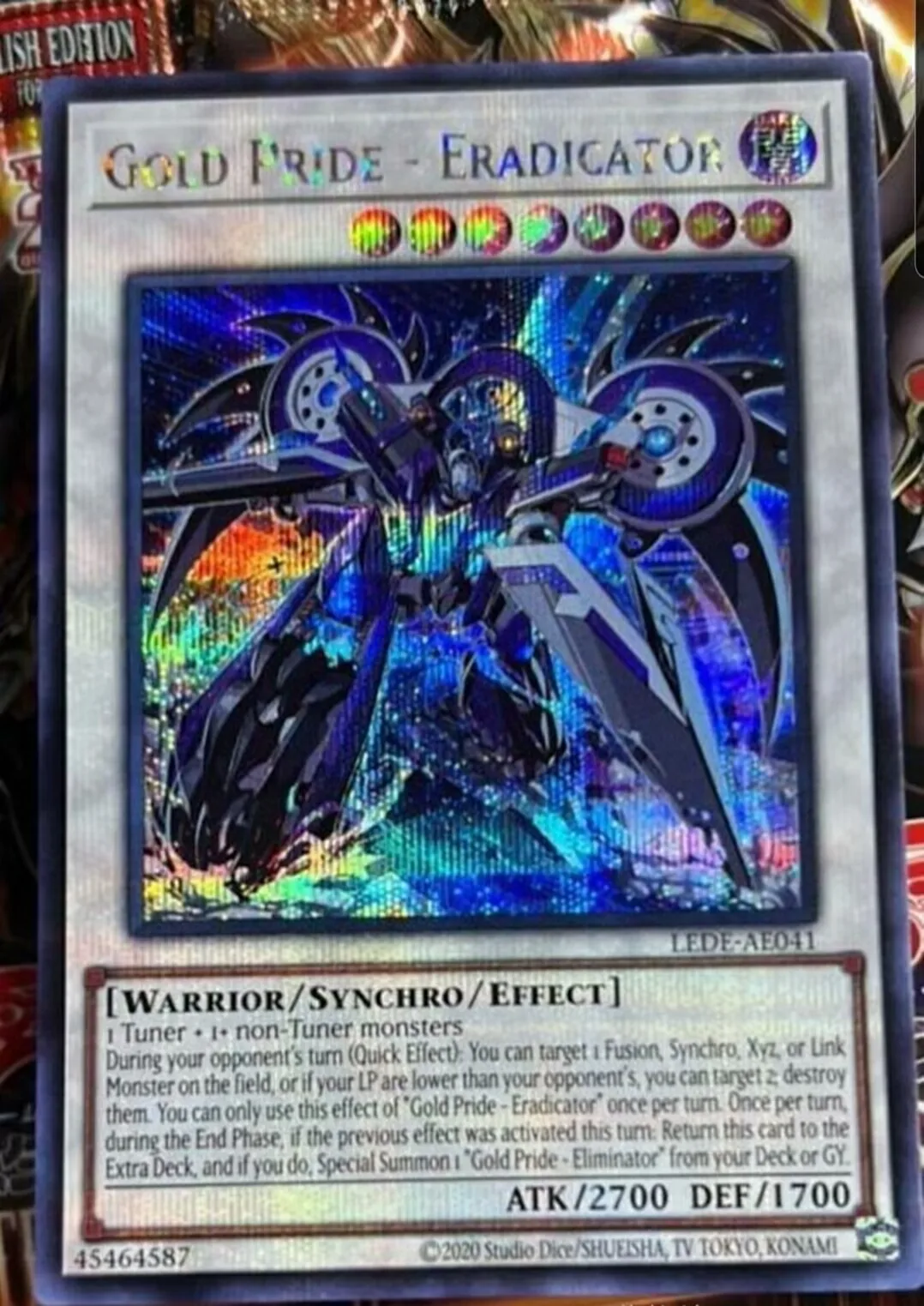 Yugioh KONAMI Duel Monsters LEDE-AE041 Gold Pride - Eradicator Secret Rare Asian English Collection Mint Card
Yugioh KONAMI Duel Monsters LEDE-AE041 Gold Pride - Eradicator Secret Rare Asian English Collection Mint Card