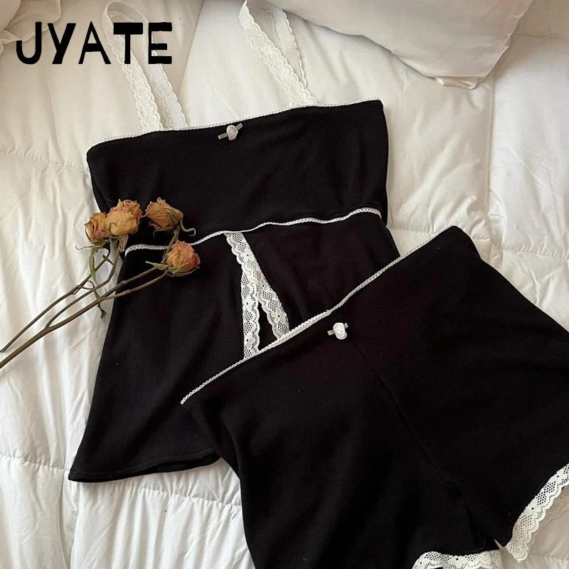 Vintage Lace Trim Slit Sexy Tank Tops+Short Pants Women Summer New Cotton Slim Black Shorts Set Sweet Harajuku Y2K 2 piece Sets
Vintage Lace Trim Slit Sexy Tank Tops+Short Pants Women Summer New Cotton Slim Black Shorts Set Sweet Harajuku Y2K 2 piece Sets
