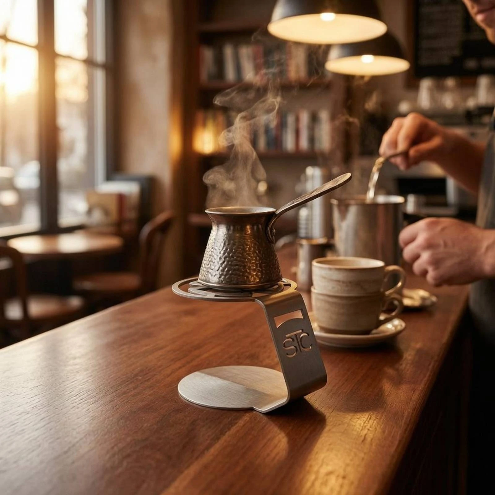 Coffee Pot Holder Silver Finish Brewing Stand Kitchen Tool Cutout Arm
Coffee Pot Holder Silver Finish Brewing Stand Kitchen Tool Cutout Arm