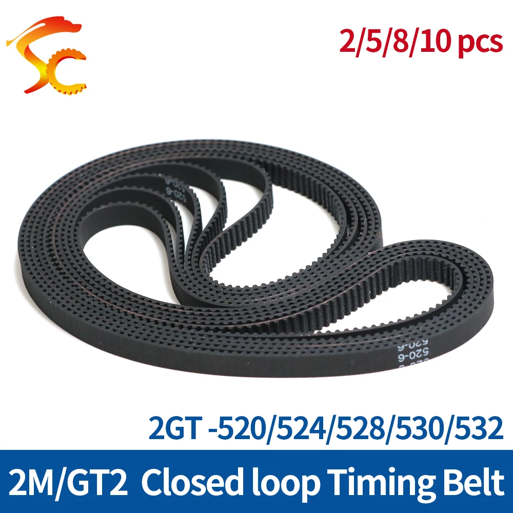 2M GT2 Timing Belt perimeter 520 524 528 530 532mm Width 6/9/10/15mm Rubber Closed Loop Synchronous Belt For 3D printers
2M GT2 Timing Belt perimeter 520 524 528 530 532mm Width 6/9/10/15mm Rubber Closed Loop Synchronous Belt For 3D printers