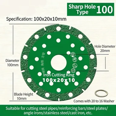 Xinchengfeng cutting iron king cutting disc 100 angle grinder cast iron grinding edge metal cutting disc diamond saw blade
Xinchengfeng cutting iron king cutting disc 100 angle grinder cast iron grinding edge metal cutting disc diamond saw blade