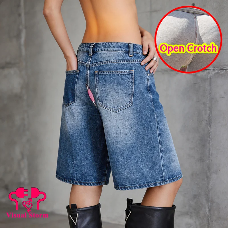 Women Sexy Open Crotch Pants Jeans Hidden Zipper Exotic Knee Length Couple Date Shorts Outdoor Take Off Easy Leggings Crotchless
Women Sexy Open Crotch Pants Jeans Hidden Zipper Exotic Knee Length Couple Date Shorts Outdoor Take Off Easy Leggings Crotchless