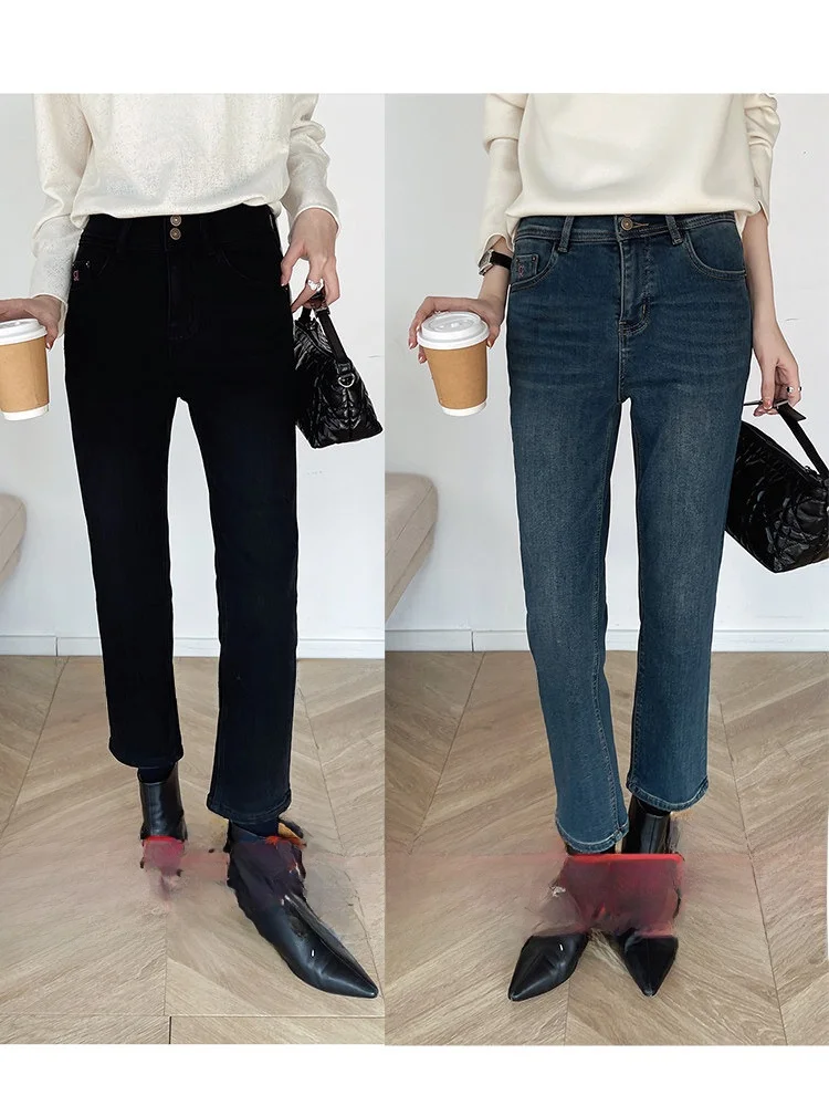 High Waist Straight Leg Vintage American Denim Jeans Women's Slimming Cigarette Pants Cotton Stretch Fabric Winter Season
High Waist Straight Leg Vintage American Denim Jeans Women's Slimming Cigarette Pants Cotton Stretch Fabric Winter Season